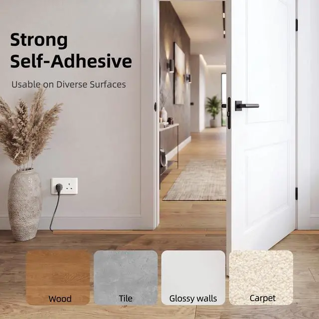 Alt view image 2 of 7 - Floor Cord Cover Self Adhesive Cord Hider, 5FT Cord Covers for Wires on Floor, Easy Cut Cord Protector Floor, Suitable for Home & Office, Brownwood