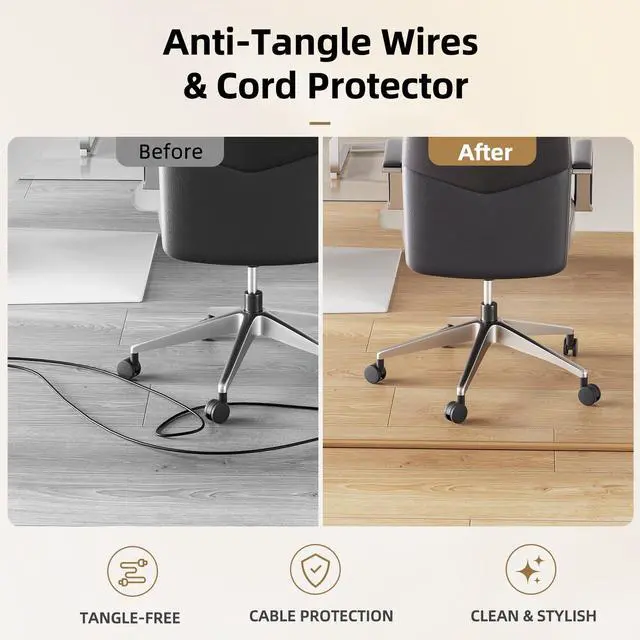 Alt view image 6 of 7 - Floor Cord Cover Self Adhesive Cord Hider, 5FT Cord Covers for Wires on Floor, Easy Cut Cord Protector Floor, Suitable for Home & Office, Brownwood