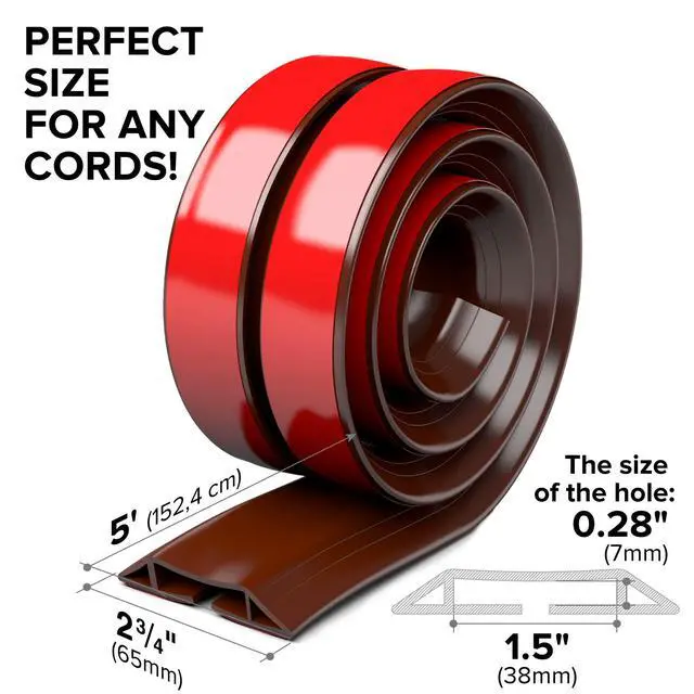 Alt view image 2 of 6 - Floor Cord Cover 5 Overfloor Cord Protector