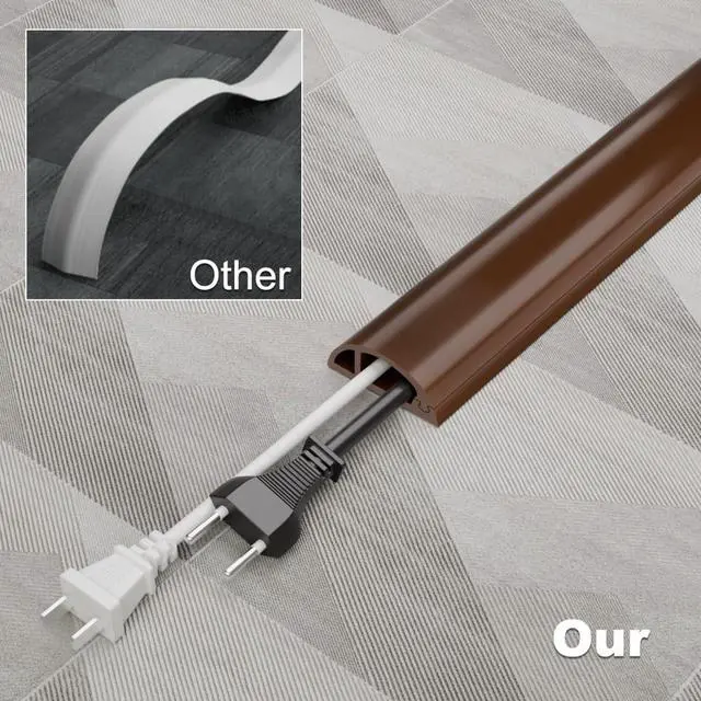 Alt view image 5 of 7 - 4FT Side-Open Extension Cord Covers for Wires on Floor,Silicone