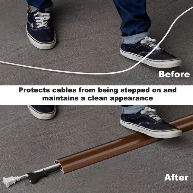 Alt view image 7 of 7 - 4FT Side-Open Extension Cord Covers for Wires on Floor,Silicone