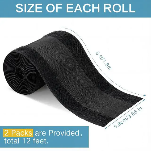 Alt view image 2 of 7 - 12 ft Extension Cord Floor Cover Strip Black Carpet Cord Cover Cable Protector Management Protect Floor Prevent a Trip Hazard Only for Commercial Office Carpet