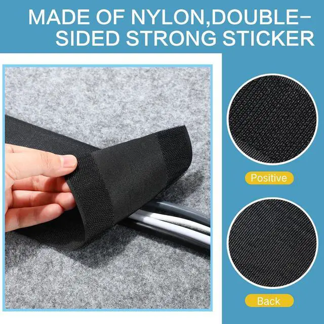Alt view image 4 of 7 - 12 ft Extension Cord Floor Cover Strip Black Carpet Cord Cover Cable Protector Management Protect Floor Prevent a Trip Hazard Only for Commercial Office Carpet