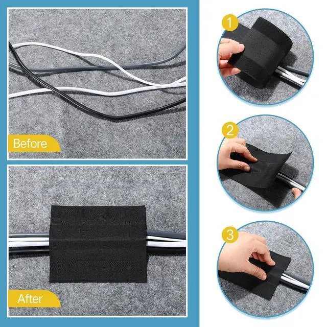 Alt view image 5 of 7 - 12 ft Extension Cord Floor Cover Strip Black Carpet Cord Cover Cable Protector Management Protect Floor Prevent a Trip Hazard Only for Commercial Office Carpet