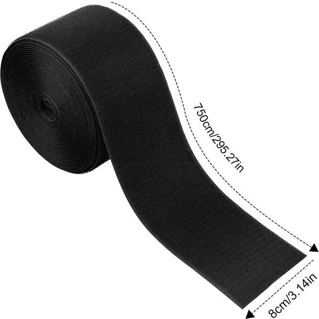 Alt view image 2 of 7 - Cord Cover for Carpet, 24.6 ft x 3 in Floor Cable Management Strip, Reusable Hook and Loop Cord Protector for Wires on Carpet, Cuttable Wire Hider for Office Desk Home, Black