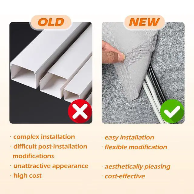 Alt view image 3 of 7 - Floor Cord Cover for Carpet Wire Protection Tape Cable Strip Cover for Keep Cables Organized and Trip Hazard Prevention-Protector Cable Management for Office Carpet (Gray, 10 ft)