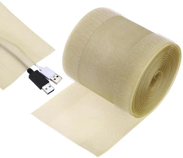 Main image of Carpet Cord Cover, 10ft Floor Cover Cord Strip Wire Protector Cable Management for Office Home, Khaki