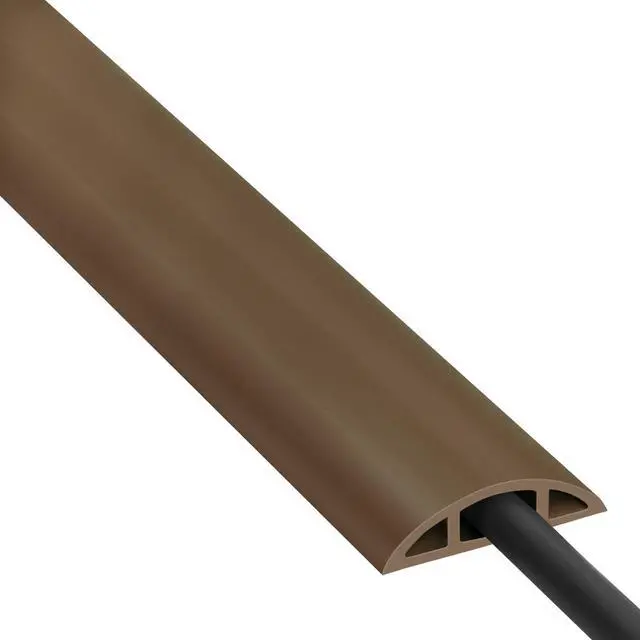 Main image of 4ft Cord Hider Floor for 1 Small Wire, Soft PVC Cord Covers for Wires on Floor, Wire Cover to Hide Power Cords, Cable Cover Protect Cords, Cable Cavity: W0.47in x H0.28in Vintage Coffee Brown