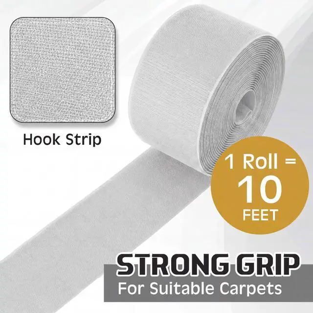 Alt view image 3 of 7 - 2 Pack 10 ft x 3 Inch Cable Floor Strip Cable Cover Cords Carpet Protector Management Hook and Loop Tape for Wires on Floor Cords and Prevent a Trip Hazard (Gray)
