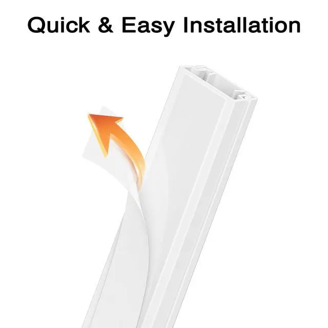 Alt view image 4 of 7 - 56.7in Cord Hider, Cord Covers for Mini Wire on Wall, Paintable Cable Hider Wire Covers for Cords, Self-Adhesive Cable Cover Management, Easy Set-up Wires Hiders for TV, W0.55 H0.4in, White
