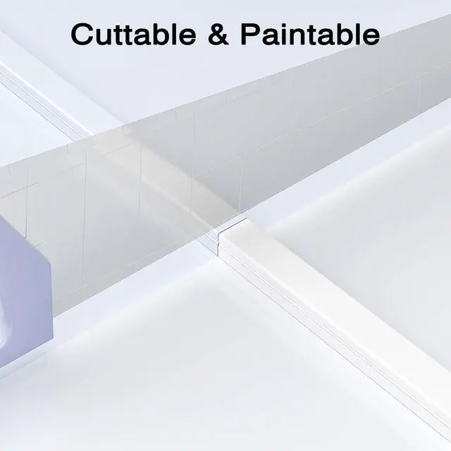Alt view image 6 of 7 - 157in Cord Covers for Wires on Wall, Cord Hider for 1 Cord, Paintable Cable Hider, Cable Management Wire Covers for Cords, W0.55 H0.4in, White
