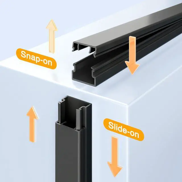 Alt view image 4 of 7 - 157in Cord Covers for Wires on Wall, Cord Hider for 1 Cord, Paintable Cable Hider, Cable Management Wire Covers for Cords,W0.55 H0.4in, Black