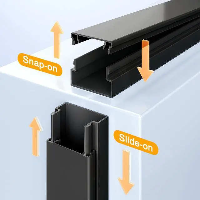 Alt view image 5 of 7 - 157in Cord Hider, Cord Cover Wall Cable Management, Paintable Wire Cover for Cords, Cable Hider Raceway Kit, Cable Cover Concealer, Wire Hiders for TV on Wall, 10 X L15.7 W1.18 H0.6in, Black