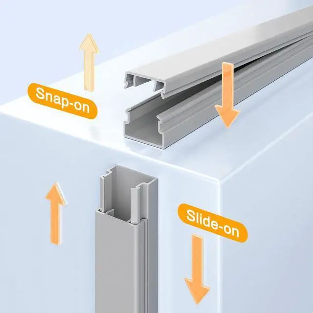 Alt view image 4 of 7 - 157in Cord Covers for Wires on Wall, Cord Hider for 1 Cord, Paintable Cable Hider, Cable Management Wire Covers for Cords, W0.55 H0.4in, Grey