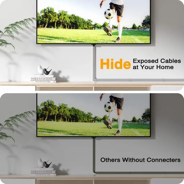 Alt view image 5 of 7 - Grey Cord Hider, 157in Cord Covers for 2-3 Wires on Wall, TV Cable Hider Wall, Wire Covers for Cords on Wall, Cable Raceway Cover Wire Hider Management, TV Cord Hider Wall, W0.95 H0.55in, Grey
