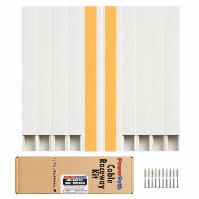 Main image of Cable Management kit | TV Cable Hider Wall Kit | 157" Total Length | Large Cord Cover | Home Office Essentials | Paintable Wall Cable Management System for Mounted TV, Home Office |