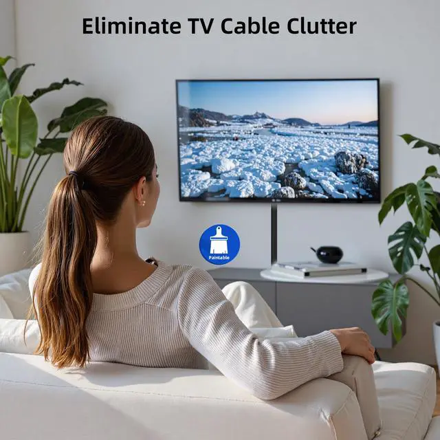 Alt view image 7 of 7 - 142in Black Cord Hider Cable Hider, Cord Covers for 2-3 Wires on Wall, Premium Wire Hiders Wire Covers for Cords on Wall, Easier Setup TV Cable Cover Management Kit, W0.94 H0.47in, Black
