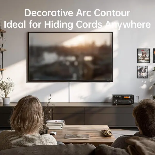 Alt view image 4 of 7 - 42.5in Self Adhesive Cord Hider Wall, Cord Cover, White 1.18"×0.43"