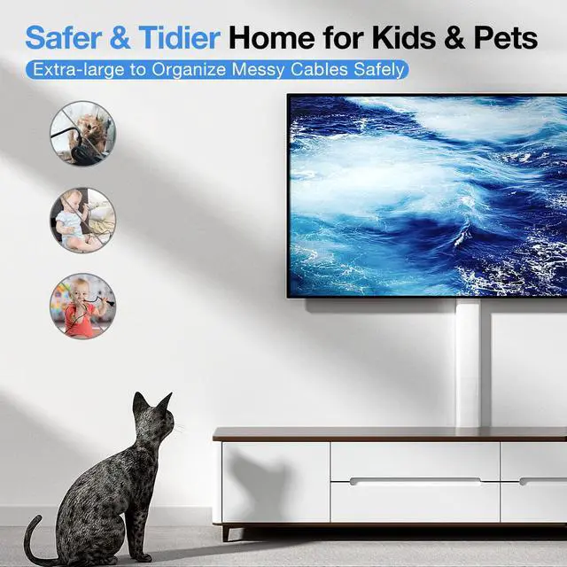 Alt view image 5 of 7 - Cord Hider, 62.8in Cord Covers for 6-8 Wires on Wall, Cable Hider Cable Management, Wire Hiders for TV on Wall, Wire Covers for Cords, Cable Cover Wall, 4X L15.7 W2.36 H0.75in, White