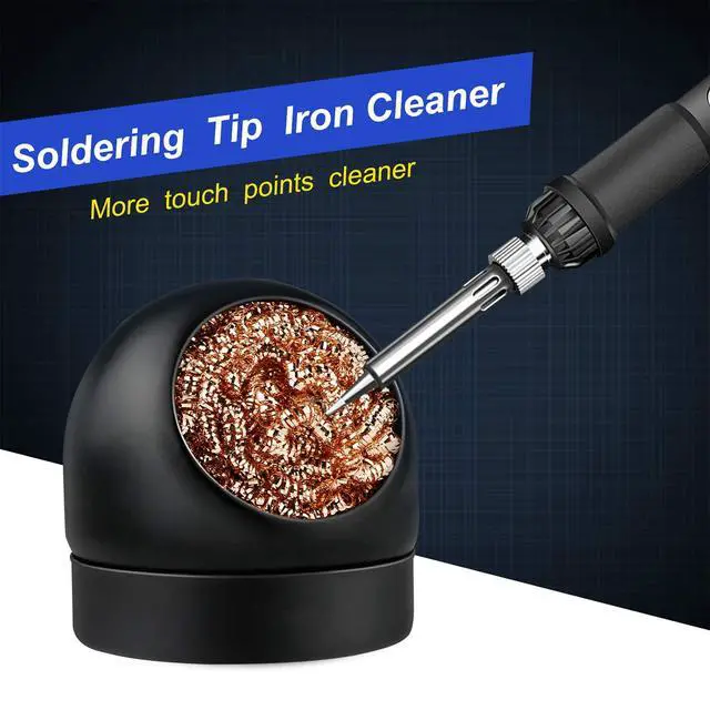 Alt view image 3 of 7 - Soldering Iron Tip Cleaner Non-slip Solder Tip Cleaning Wire Ball & Base Holder Soft Coiled Brass Tip Cleaner Kit