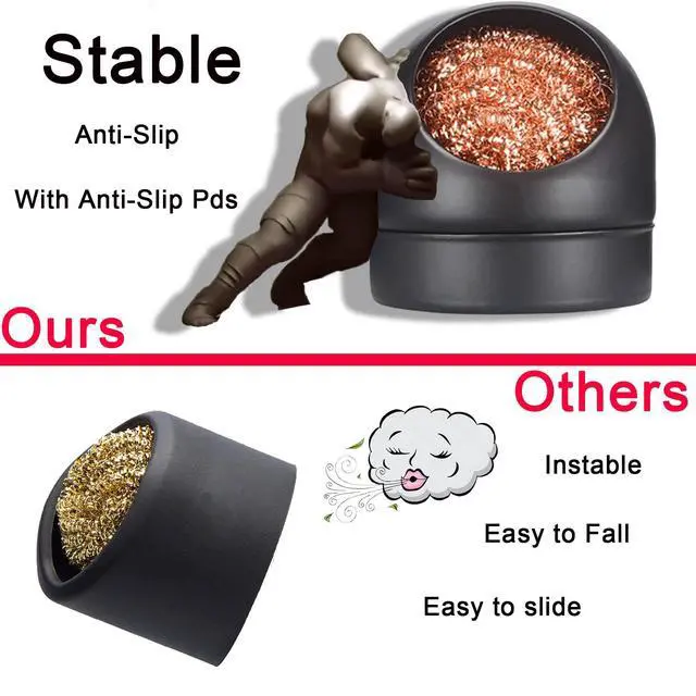 Alt view image 5 of 7 - Soldering Iron Tip Cleaner Non-slip Solder Tip Cleaning Wire Ball & Base Holder Soft Coiled Brass Tip Cleaner Kit