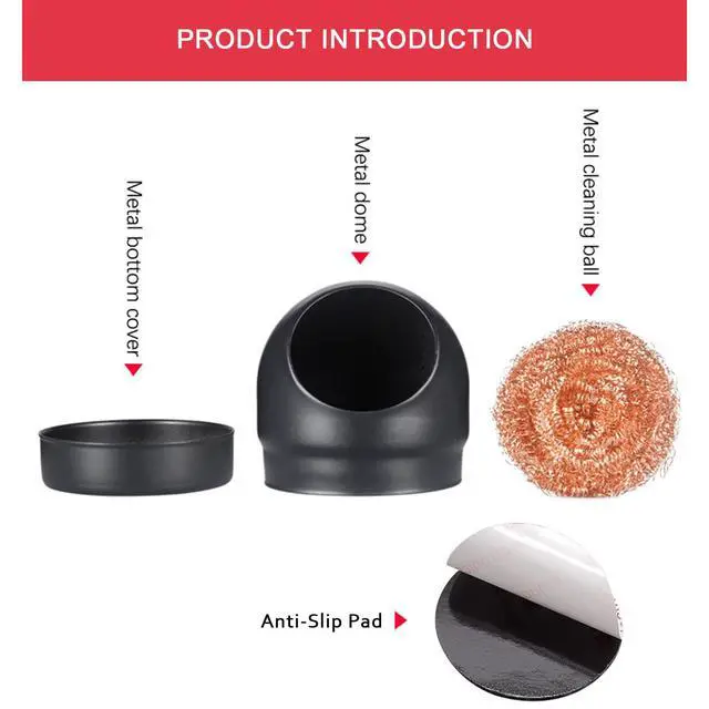 Alt view image 7 of 7 - Soldering Iron Tip Cleaner Non-slip Solder Tip Cleaning Wire Ball & Base Holder Soft Coiled Brass Tip Cleaner Kit