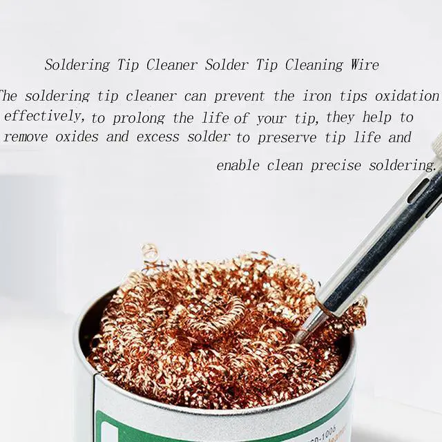 Alt view image 7 of 7 - Soldering Iron Tip Cleaner,Welding Soldering Solder Tip Cleaning Wire,Soldering Brass Sponge Tip Cleaner for Cleaning Solder Irons Heads and Tips(1pcs)