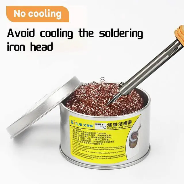 Alt view image 3 of 7 - Soldering Iron Tip Cleaner Solder Tip Cleaning Wire Soft Coiled Coppered Wire Stainless Steel Tip Cleaner Kit