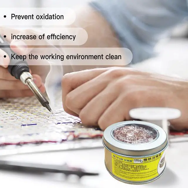 Alt view image 5 of 7 - Soldering Iron Tip Cleaner Solder Tip Cleaning Wire Soft Coiled Coppered Wire Stainless Steel Tip Cleaner Kit