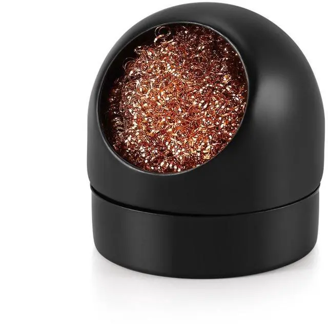 Main image of Solder Cleaner with Brass Wool Soldering Wire Sponge and Black, Dome-shaped, Non-Slip Solder Sponge Tray Housing, Soldering Iron Tip Cleaner, No Water Needed