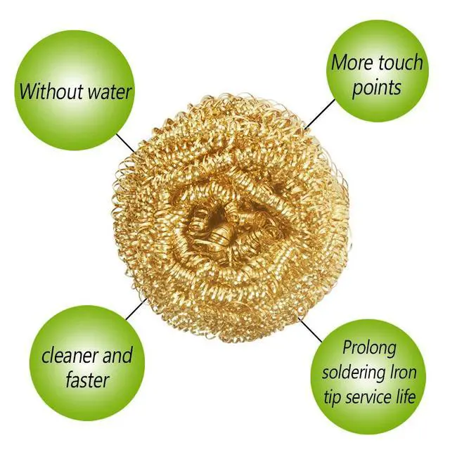 Alt view image 6 of 7 - Soldering Tip Cleaner Soldering Iron Tip Cleaner Brass Tip Cleaner Kit and 6PCS Brass Ball Wire-Type with 1PC Ball Shell Holder for Cleaning Solder Irons and Tips