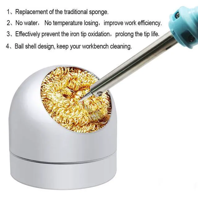 Alt view image 2 of 7 - Soldering Tip Cleaner Soldering Iron Tip Cleaner Brass Tip Cleaner Kit and 6PCS Brass Ball Wire-Type with 1PC Ball Shell Holder for Cleaning Solder Irons and Tips