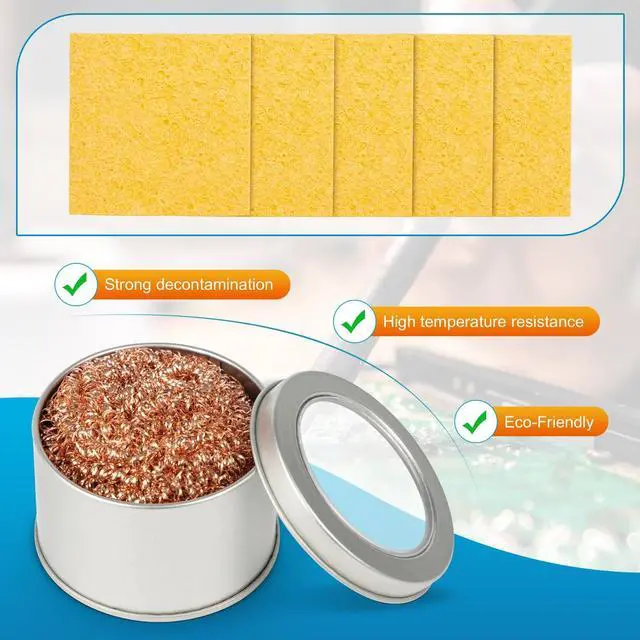 Alt view image 3 of 6 - Solder Iron Tip Cleaner, Brass Cleaning Wire, Cleaning Sponge, Soldering Tip Cleaner & Solder Flux