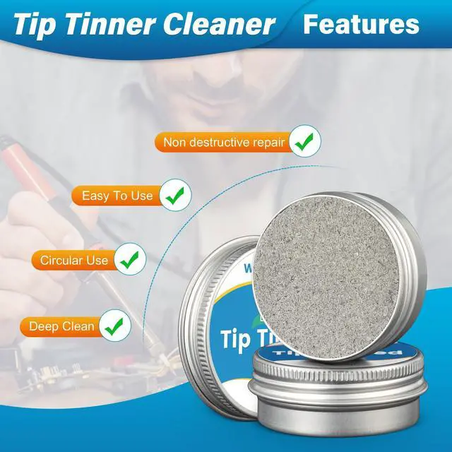 Alt view image 4 of 6 - Solder Iron Tip Cleaner, Brass Cleaning Wire, Cleaning Sponge, Soldering Tip Cleaner & Solder Flux