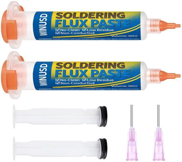 Main image of Soldering Flux Paste for Electronics Soldering, 2Pcs No Clean Flux for Soldering, PCB, BGA and SMD Repair, Solder Flux, Rosin Flux, Tin Soldering, Handy Flux Syringe, Soldering Supplies(10cc)