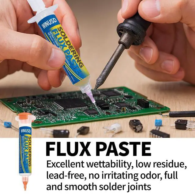 Alt view image 6 of 7 - Soldering Flux Paste for Electronics Soldering, 2Pcs No Clean Flux for Soldering, PCB, BGA and SMD Repair, Solder Flux, Rosin Flux, Tin Soldering, Handy Flux Syringe, Soldering Supplies(10cc)