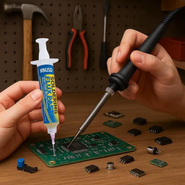Alt view image 7 of 7 - Soldering Flux Paste for Electronics Soldering, 2Pcs No Clean Flux for Soldering, PCB, BGA and SMD Repair, Solder Flux, Rosin Flux, Tin Soldering, Handy Flux Syringe, Soldering Supplies(10cc)