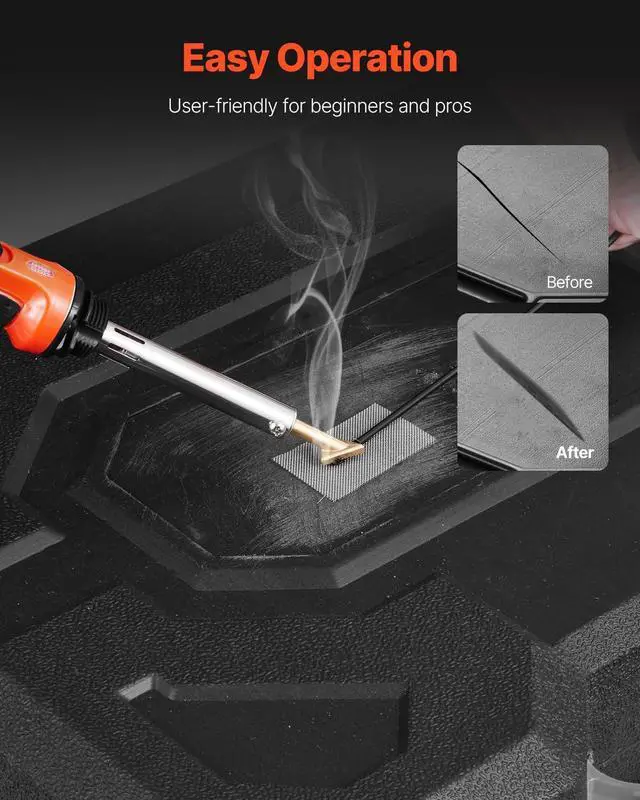 Alt view image 5 of 7 - Plastic Welder Kit, 60W/100W Dual-Power Plastic Welding Soldering Iron with 3 Welding Tips and 20 Welding Rods, Professional Plastic Repair Welding Tool for Car Bumper, Kayaks, Toys, Electronics