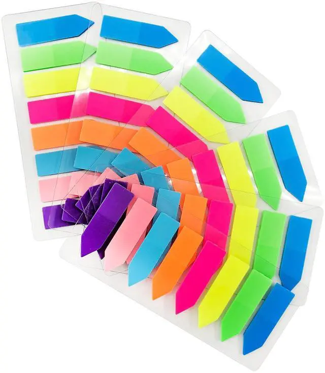 Main image of 960 Pieces Sticky Index Tabs Page Markers Arrow Flags Sticker Colored Page Notes Writable Labels for Bookmarks, 6 Sets