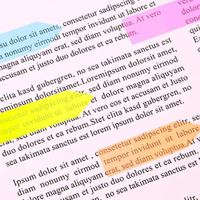 Alt view image 7 of 7 - 960 Pieces Sticky Index Tabs Page Markers Arrow Flags Sticker Colored Page Notes Writable Labels for Bookmarks, 6 Sets