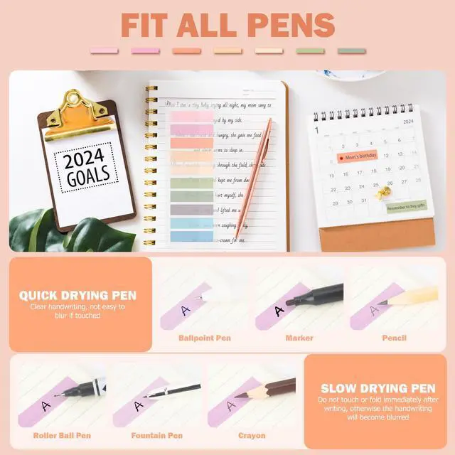 Alt view image 5 of 7 - 800Pcs Books Tabs for Annotating, Tabs for Notebooks, Sticky Tabs, Morandi Page Markers, Multi-Colored Writeable and Repositionable Book Flags Strip (800Pcs)