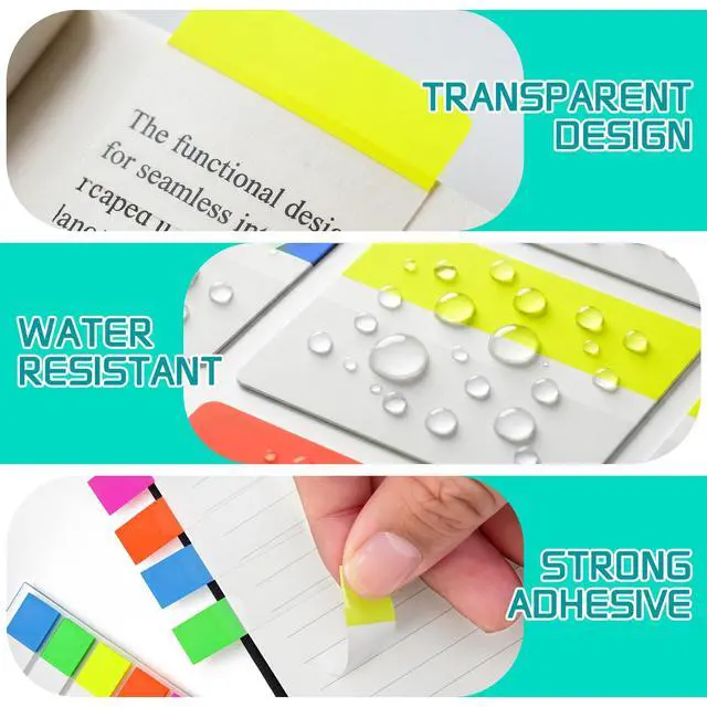 Alt view image 3 of 7 - 500 Pcs 2Inch Sticky Tabs,Writable and Repositionable Page Markers