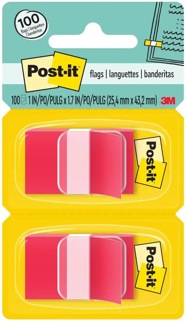 Main image of Flags, 1 x 1.7 in, Red, 2 Dispensers, 50 Flags/Dispenser