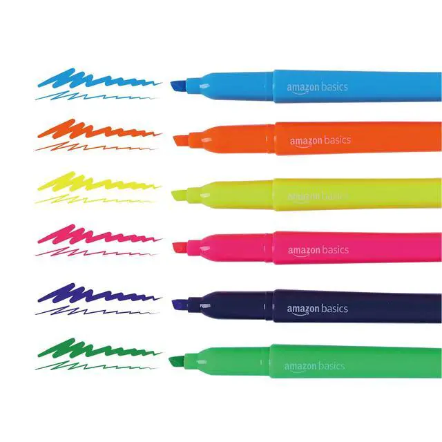 Alt view image 2 of 4 - Chisel Tip Highlighters, Fluorescent Ink, Vibrant Assorted Colors, School Supplies, 12-Pack