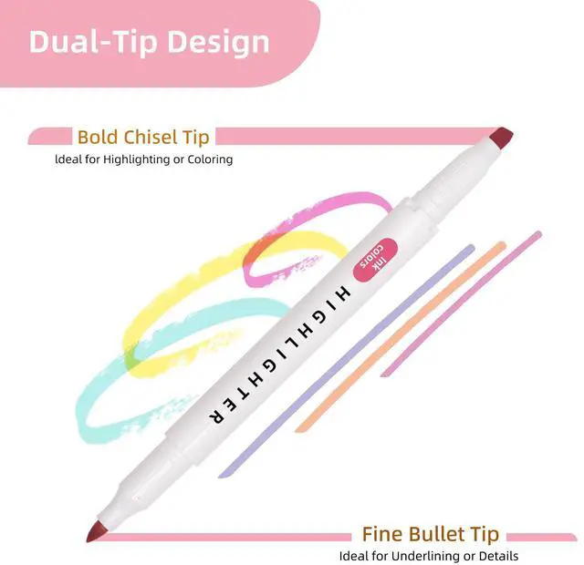Alt view image 2 of 7 - Pastel Highlighters Set, 8 Pack Highlighters Assorted Colors