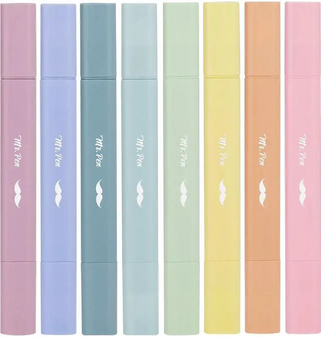 Main image of Aesthetic Highlighters No Bleed Through, Assorted Color, 8pcs