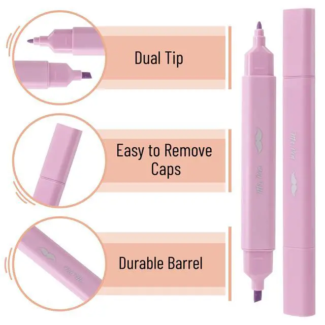Alt view image 5 of 7 - Aesthetic Highlighters No Bleed Through, Assorted Color, 8pcs