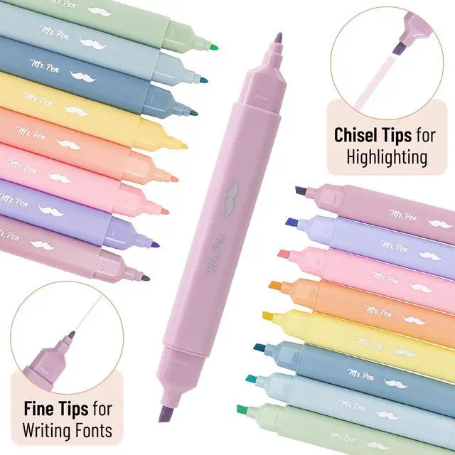 Alt view image 3 of 7 - Aesthetic Highlighters No Bleed Through, Assorted Color, 8pcs