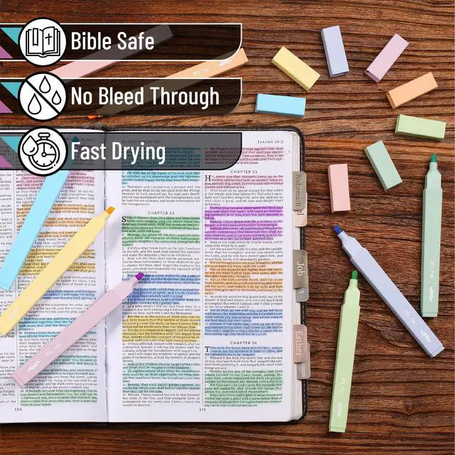 Alt view image 4 of 7 - Aesthetic Highlighters No Bleed, 8 Pack, Assorted Colors | Chisel Tip, Cute Highlighters Assorted Colors for Journaling, Highlighting, Underlining, Fast Dry, Back to School Supplies