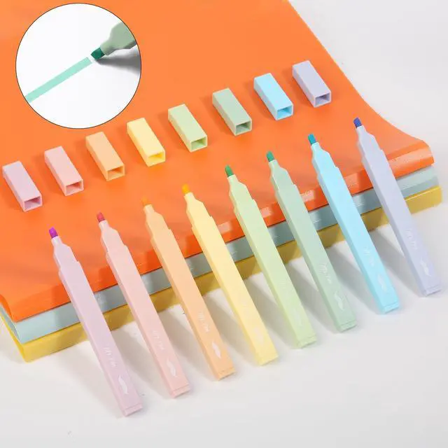 Alt view image 6 of 7 - Aesthetic Highlighters No Bleed, 8 Pack, Assorted Colors | Chisel Tip, Cute Highlighters Assorted Colors for Journaling, Highlighting, Underlining, Fast Dry, Back to School Supplies
